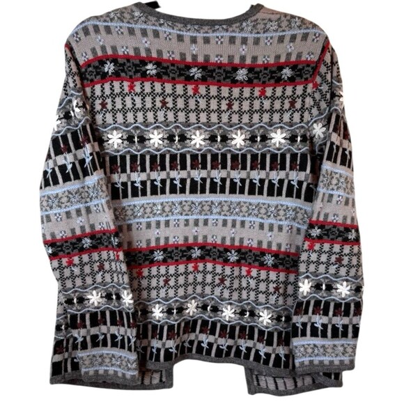 Rebecca Malone Cardigan Sweater Women's Small Petite Wool Blend Flowers - Picture 3 of 10